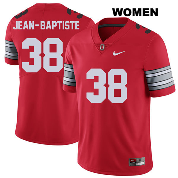 Ohio State Buckeyes Women's Javontae Jean-Baptiste #38 Red Authentic Nike 2018 Spring Game College NCAA Stitched Football Jersey KH19K44CI